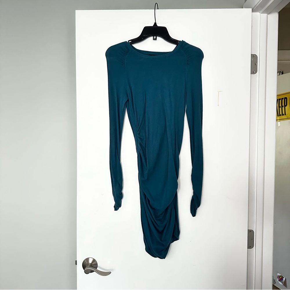 Moda International Teal Long Sleeve Dress